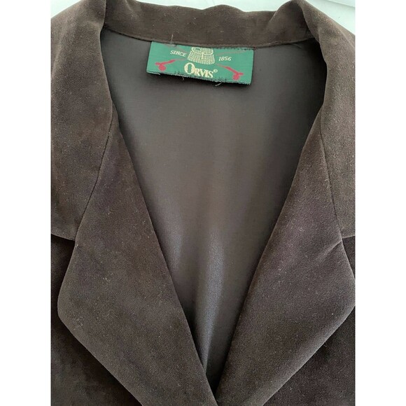 Vintage ORVIS Women's Chocolate Brown 2 Button Soft Blazer Jacket - Picture 2 of 7
